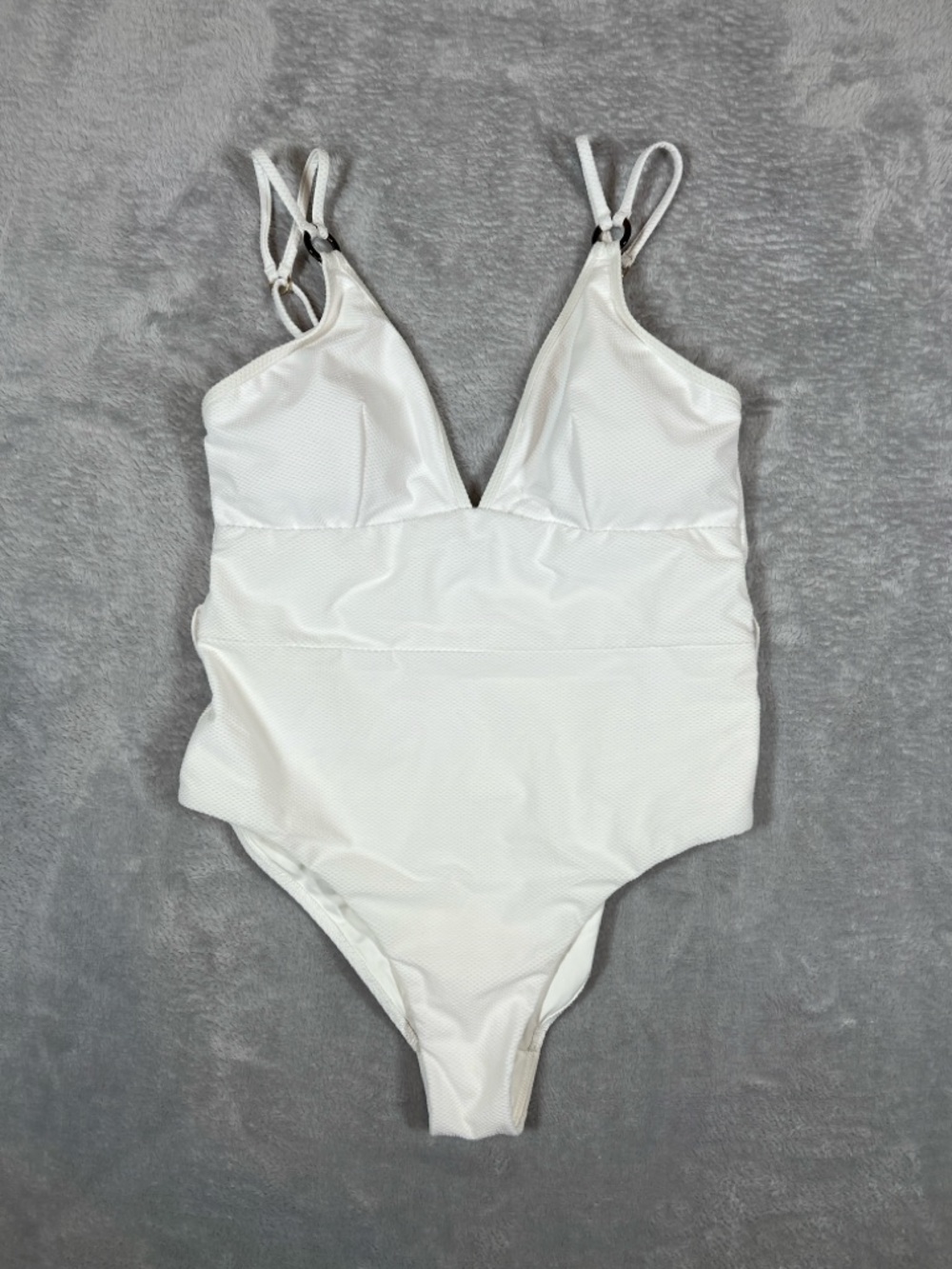 Reiss Alora White Textured One-Piece Swimsuit Size 8